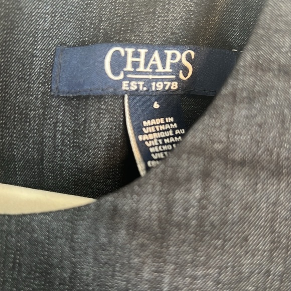Chaps Denim Sheath Dress Knee Length Crewneck Sleeveless Belted Black Size 6 - Picture 2 of 9
